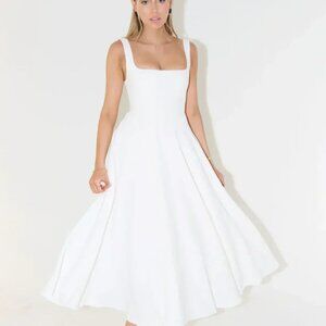 Solene Drop Waist Dress - White S